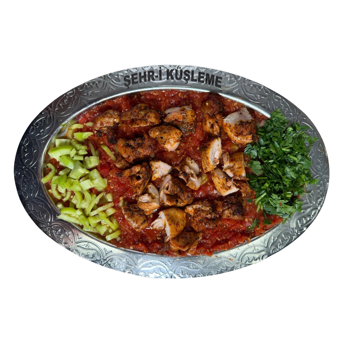 Pollo su letto di verdure alla brace